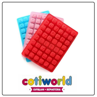 Molde de silicona para bombones de letras y numeros