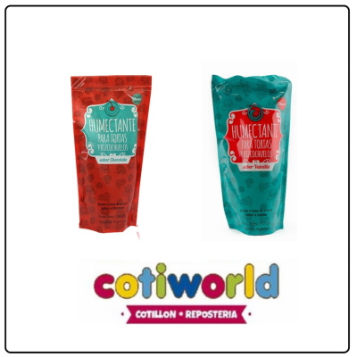 Humectante para tortas y bizcochuelos sabor: vainilla y chocolate x250gr.