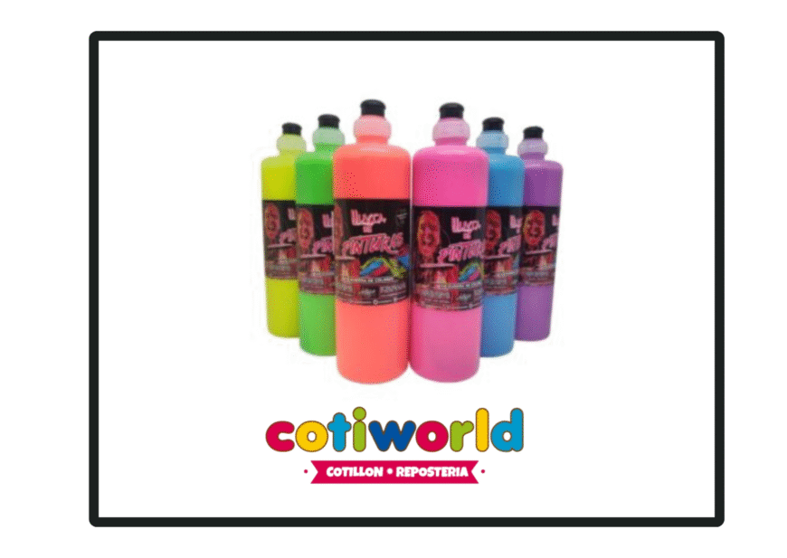 Lluvia de pintura fluo(guerra de colores) x 500 cc