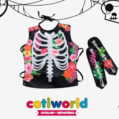 Set calavera niña con guantes Candela