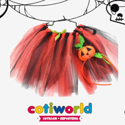 Tutu con vincha de calabaza halloween