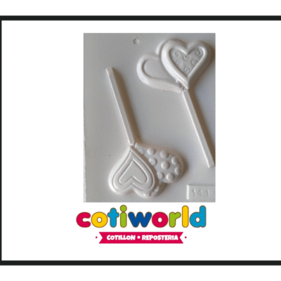 Placa para paletas Corazon Doble decorado con relieve