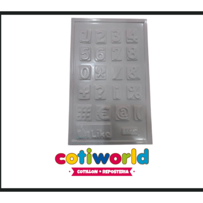 Placa bombon con numeros y signos